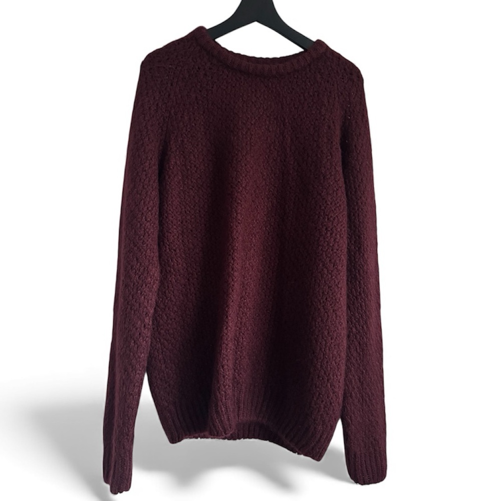Zara Black Tag Burgundy Crewneck Sweater Size XL